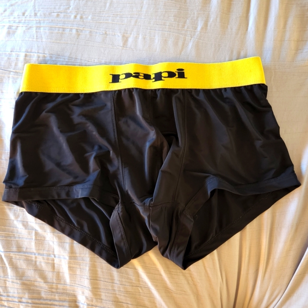 Men's Underwear Boxer Briefs Size XL Papi Black Yellow Band
